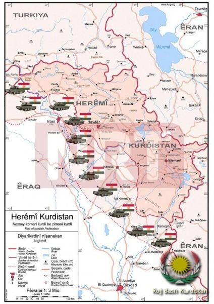 map new Kurdish areas